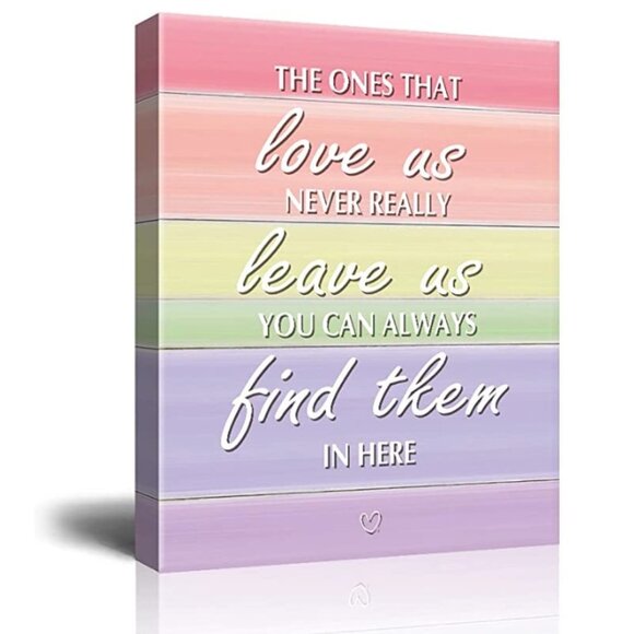 Canvas wall art The Ones That Love Us Never Really Leave Us NWT - Picture 2 of 6